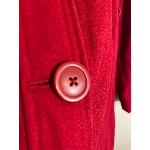 White Stag Jacket Women L Red Wool Peacoat Festive Christmas Retro Western 80s - Picture 5 of 13